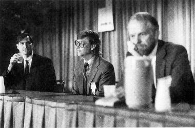 Steve Jobs, Bill Gates and John Warnock, 1989