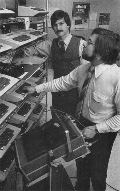 1977 - Steve and Woz at an Apple II warehouse