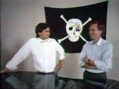 1984 - Steve Jobs and Apple CEO John Sculley by the Mac team's grand piano